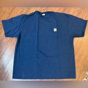 Vintage Old Logo Carhartt Crew Neck Pocket T-Shirt Blue Size XL 100% Cotton